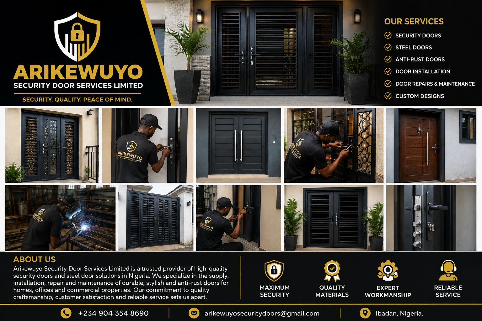Arikewuyo Security Doors showcase
